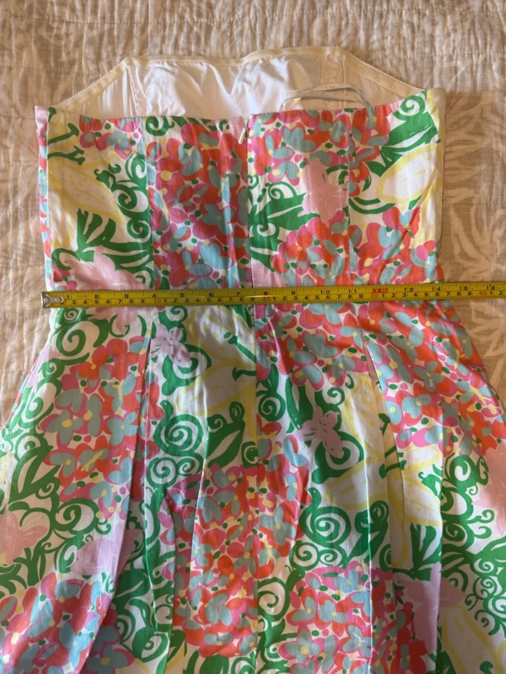 Lilly Pulitzer Strapless Floral Dress in Pink, Green, Yellow, Coral - Picture 5 of 10